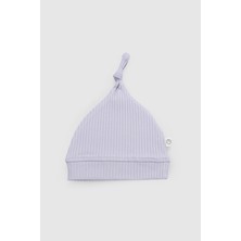 Little Gusto Organik Pamuklu Düğümlü Kaşkorse Modal Yenidoğan Şapka Lila