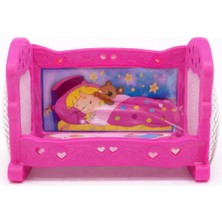 Nasyonel Toys Oyuncak Bebek Yatağı / Mini Beşik – Fileli, Pembe (Oyuncak Beşik Seti)