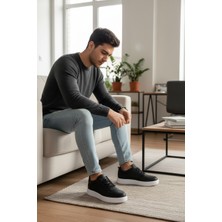 Enoch Mikro Delik Detaylı ve Kalın Düz Tabanlı Erkek Casual Sneaker