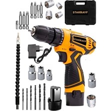 Stanrayf 58 V Akülü Vidalama Seti 27 Parça Ergonomik Tasarımlı Şarjlı Matkap ve Yüksek Tork