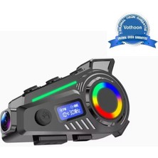 Vothoon K19 Kameralı Motosiklet Kask Bluetooth Kulaklık Su Geçirmez Intercom Radyolu Hafıza Kartlı