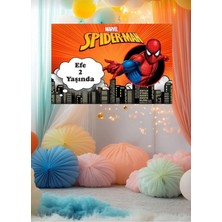 Spiderman Temalı Doğum Günü Temalı Kişiye Özel Isimli 150X100 cm Ölçüsünde Branda Afiş