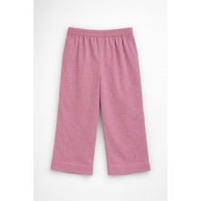 Markapia Kadın Pembe Paçası Brode Detaylı Keten Görünümlü Kapri Pantolon