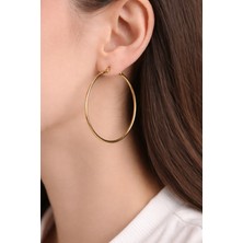 Stainless Stell Altın Renkli Halka Küpe