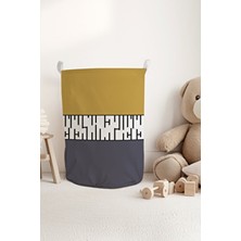 Talia Home Hardal Gri Desenli Çocuk Odası Kirli Veya Oyuncak Sepeti TLAS-328