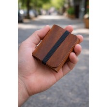 Oh Deer Leather - Hakiki Deri Kartlık - Crazy Deri - Minimal - Camel