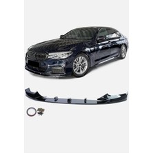 Harphour Bmw 5 Serisi G30 Lci 2021+ Uyumlu Ön Tampon Altı Lip M Sport 2 Parça Ithal Abs Plastik Pianoblack