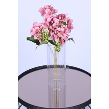 Yapay Çiçek Sitesi 5 Dallı Yapay Şeftali Çiçeği Demeti Pembe