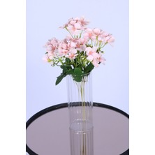 Yapay Çiçek Sitesi 5 Dallı Yapay Şeftali Çiçeği Demeti Pudra