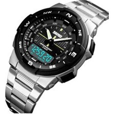 Skmei Erkek Kol Saati 702854945734 1370 Su Geçirmez 5 ATM Gümüş Kasa ve Kordon ile Şık Tasarım