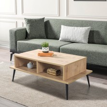 EVMO Home 2008 Şile Metal Ayaklı Orta Sehpa , Salon Sehpası Safir