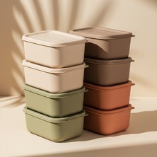 Snippy Pudy - 8'li Plastik Mini Saklama Kabı Seti Kahvaltılık Çerezlik Kapaklı Saklama Kabı 280 ml