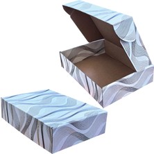 PackMai 26X18X6CM Karton Kutu 10 Adet Desenli-Kilitli | E-Ticaret-Hediye Ürün Kutusu Beyaz-Kraft