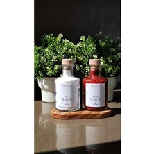 Khakma Ahşap Stantlı Tasarım Kapaklı Baharatlık Seti 250ML Cam Baharat Takımı 2'li