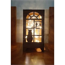 Dekoratif Mini Özel Tasarım Ahşap Abajur Masa Süsü