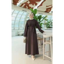 Nisum Moda Kuşaklı Cepli Modal Elbise