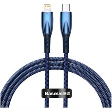 Aesco Glimmer 20W Type-C To Lightning Şarj Kablosu 1m Mavi
