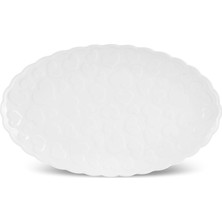 Karaca Pink Love Kayık Porselen Tabak Beyaz 30 cm