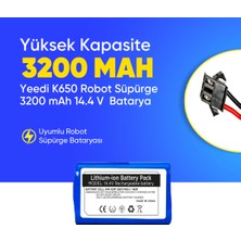Ümit Maker Yeedi K650 Robot Süpürge 3200 mAh 14.4 V  Batarya – Orjinal Uyumlu Uzun Ömürlü, Yüksek Performans Pil
