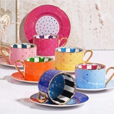 Lüks Puantiyeli 6'lı 200CC Nescafe Fincan Takımı