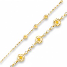 Skygo Gümüş Gold Papatya Bayan Bileklik