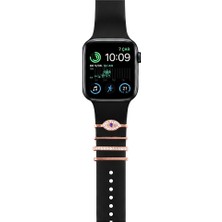 Casen Watch Akıllı Saat Uyumlu Kordon Takısı Şık Charm Seti Göz Figürlü Gold Aksesuar Süsü