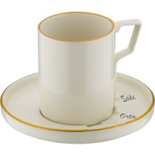 Şık Gold Renkli Orta Boy Türk Kahvesi Fincan Takımı