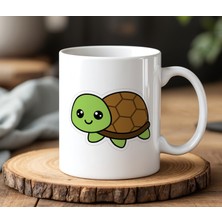 BB Design Yeşil Kurbağa Tasarımlı Beyaz Seramik Baskılı Kupa Bardak 330 ml