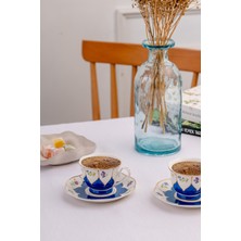 Mavi 2 Kişilik Kır Çiçekleri Kahve Fincan Takımı 80 ml
