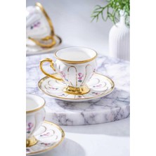 Şık Beyaz 6'lı Kahve Fincan Takımı, Zarif ve Kullanışlı Set