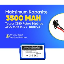 Tesvor X580 Robot Süpürge 3500 mAh 14.4 V  Batarya – Orjinal Uyumlu Uzun Ömürlü, Yüksek Performans Pil