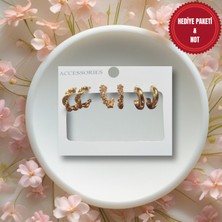 Muun Store 6'lı (3 Çift) Halka Küpe Seti – Altın Renk | Sevgililer Günü Için Şık ve Zarif Hediye