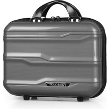 Polo&sky Azra Model Füme Pp Polipropilen Kırılmaz Makyaj Çantası El Valizi