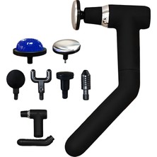 Smayling Saplı Isıtmalı ve Soğuk Başlıklı Şarjlı Masaj Tabancası – 6 Kademeli, Dijital Ekranlı, Type-C Şarj