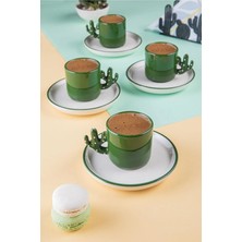 Sevimli Kaktüs Desenli Çiftli Fincan Takımı, Şık ve Dayanıklı Tasarım