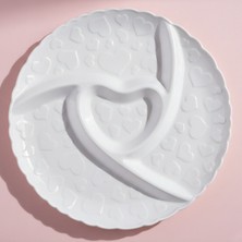 Karaca Pink Love Bölmeli Sunum Tabağı Beyaz 26 cm