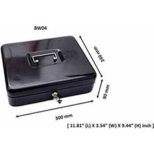 Sentrysafe Para Tepsisi ve Anahtar Kilitli Para Kutusu, Kilitli Çelik Para Kutusu, 0,21 Ayak Küp, 3,7 x 11,8 x 9,3 Inç, Cb-12, Siyah