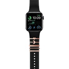 Casen Watch Akıllı Saat Uyumlu Kordon Takısı Şık Charm Seti Kalp ve Ay Figürlü Gold Aksesuar Süsü