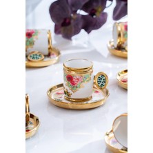 Şık 6 Kişilik Porselen Kahve Fincanı Takımı Seti