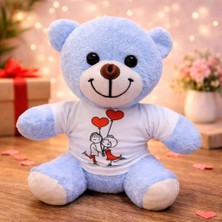  mutlu çift tişörtlü ayıcık - mavi