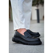 Zapatos CH2417 Lavoric Erkek Günlük Bağcıksız Cilt Klasik Ayakkabı Cst - Siyah
