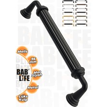 Bablife Melis 96MM Mat Siyah Metal Lüks Çekmece Dolap Mobilya Kulpları Tüm Renk Seçenekleriyle