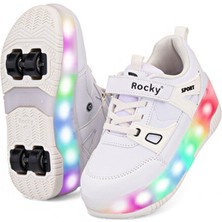 Rocky Sport Patenli Cırtlı Işıklı Spor Ayakkabısı 4 Tekerlekli Paten –ışıkları On/off Tuşlu