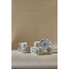 Ebruli 6 Kişilik 100 ml Kahve Fincanı Takımı Seti