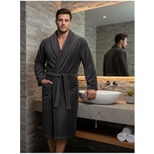 Class %100 Pamuk Kadife Bornoz Şalyaka Erkek / Antrasit