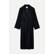 Mudo Yün Karışımlı Oversıze Uzun Kaşe Kaban