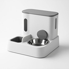 Kedi Köpek Yarı Otomatik Mama ve Su Kabı Paslanmaz Çelik, Otomatik Su Dengelemeli