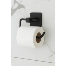 Kare Yapışkanlı Siyah Açık Tuvalet Kağıtlığı Wc Kağıtlık Tutucu