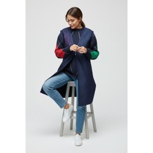 Ece Giyim Kadın Önü Üç Düğmeli Cepli Uzun Dantel Yelek