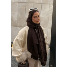 Madame Polo Premium Jakar Şal Halka Desen - Acı Kahve